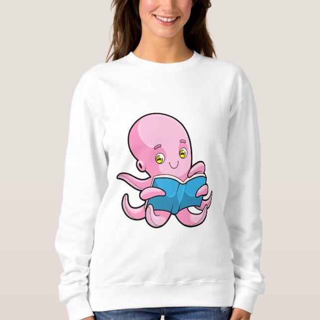 Moletom Octopus na leitura de um livro (Frente)