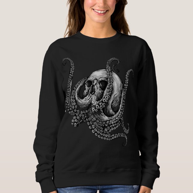 Moletom Octopus Sugar Skull Graphic T Shirt (Frente)