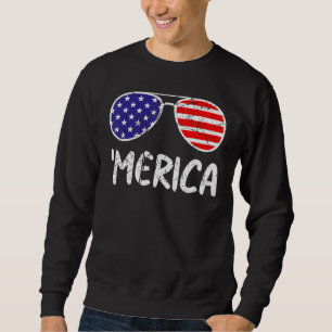 Moletom Óculos de sol 4 de Julho MERICA Bandeira EUA Améri