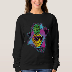 Moletom Óculos de Sol Abacaxi 80s Verão Tropical Vaporwave