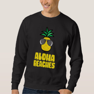 Moletom Óculos de Sol Abacaxi Praias Aloha Havaiano Tiki