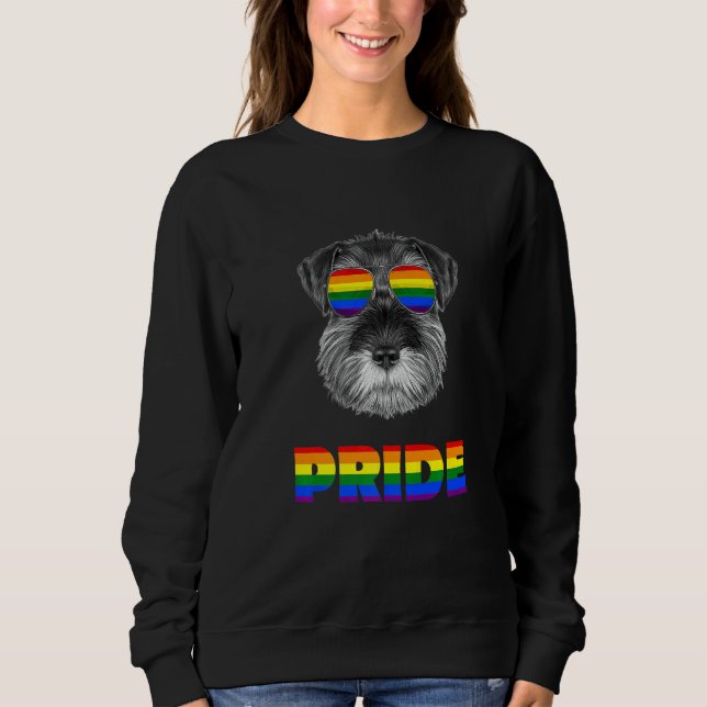 Moletom Óculos de Sol com Bandeira Arco-íris de Cachorro S (Frente)