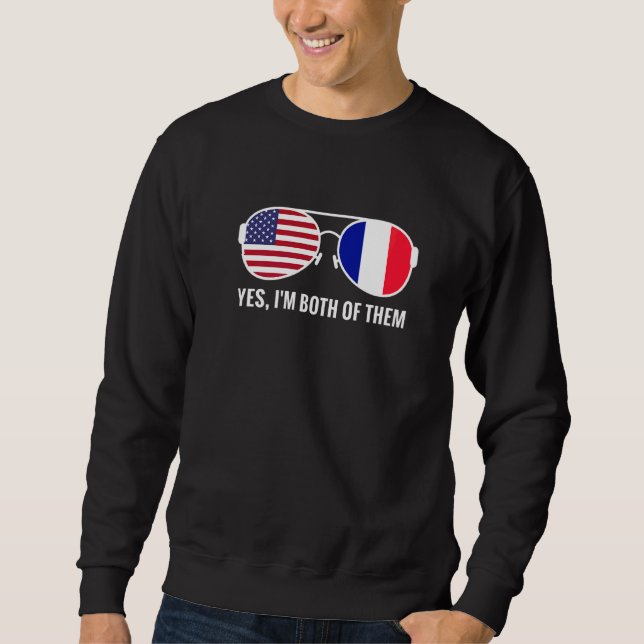 Moletom Óculos de Sol da Bandeira da França dos EUA Franco (Frente)
