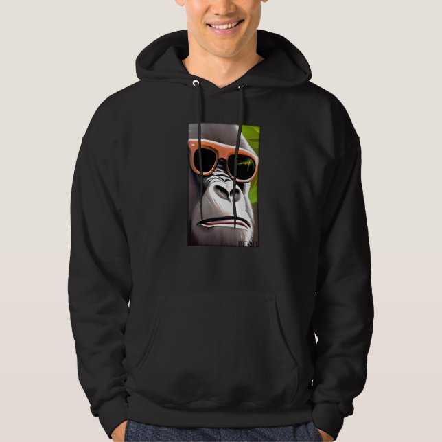 Moletom Óculos de Sol de Gorila Macaco Animais da Vida Sel (Frente)