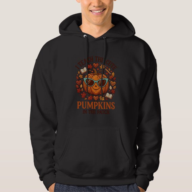 Moletom Óculos de Sol de Halloween com Remendo de Abóboras (Frente)