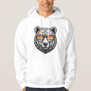 Moletom Óculos de Sol de Urso Vintage Desenho Gráfico Veto