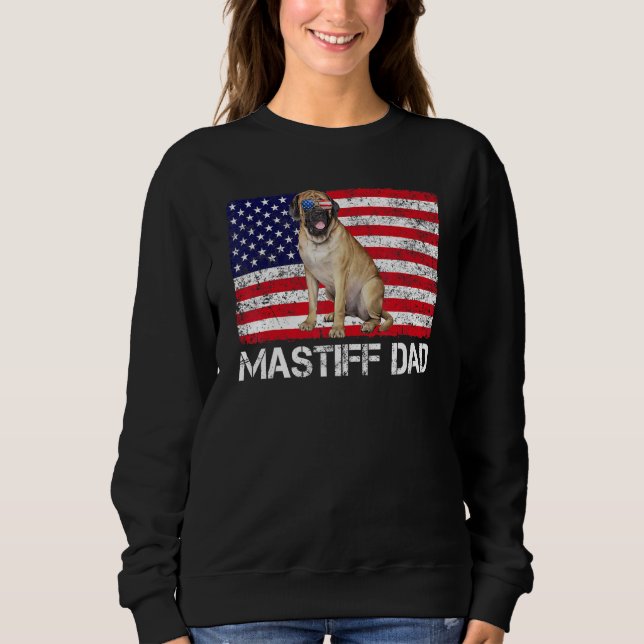 Moletom Óculos de sol Mastiff Pai Flag American Usa og (Frente)