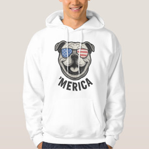 Moletom Óculos de Sol Patriota Bulldog 'MERICA � Bandeira