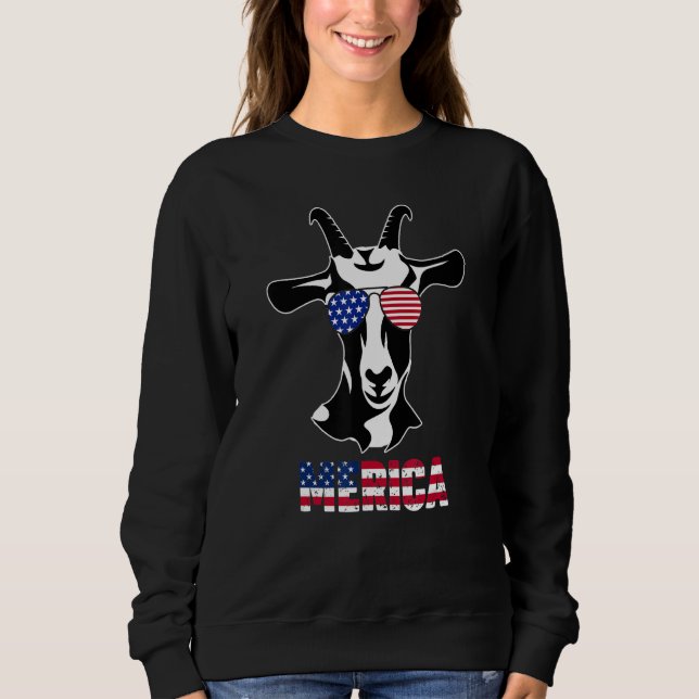 Moletom Óculos de sol Patriótico Merica Orgulho Bode Bande (Frente)
