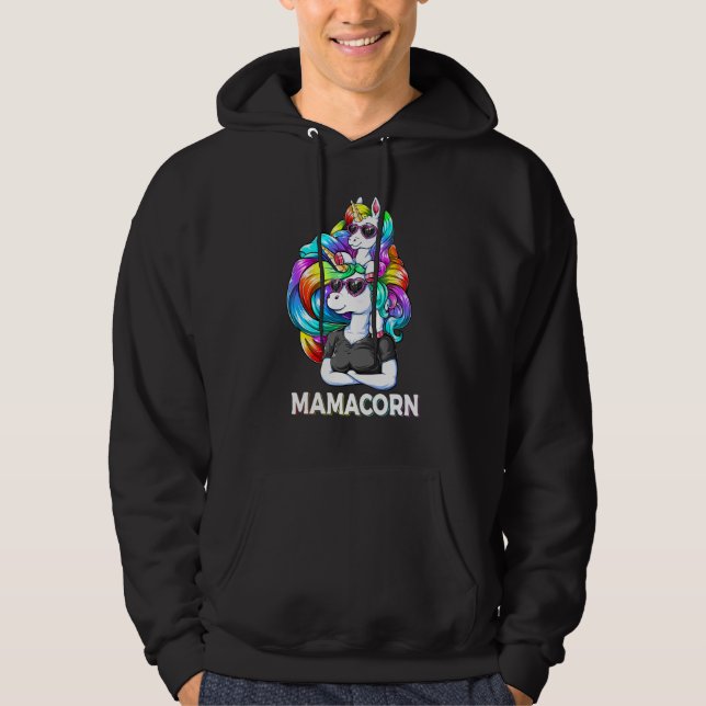 Moletom Óculos de sol Unicorn Mãe Retro Costume (Frente)