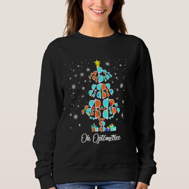Moletom Óculos Optometria De Árvore De Natal (Frente)