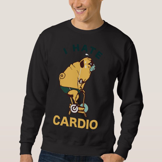 Moletom Odeio Cardio Pug Clássico T-Shirt 351 (Frente)