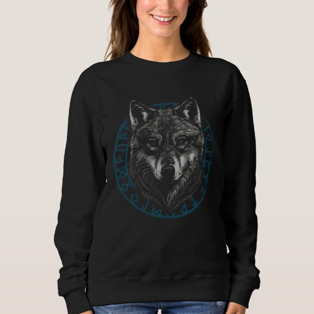 Moletom Odins Wolf Norse Mythology Viking Wolves Celtic Ru (Frente)