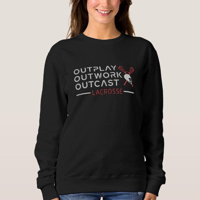 Moletom Oferta de Outcast Outplay do Lax Player Lacrosse O (Frente)