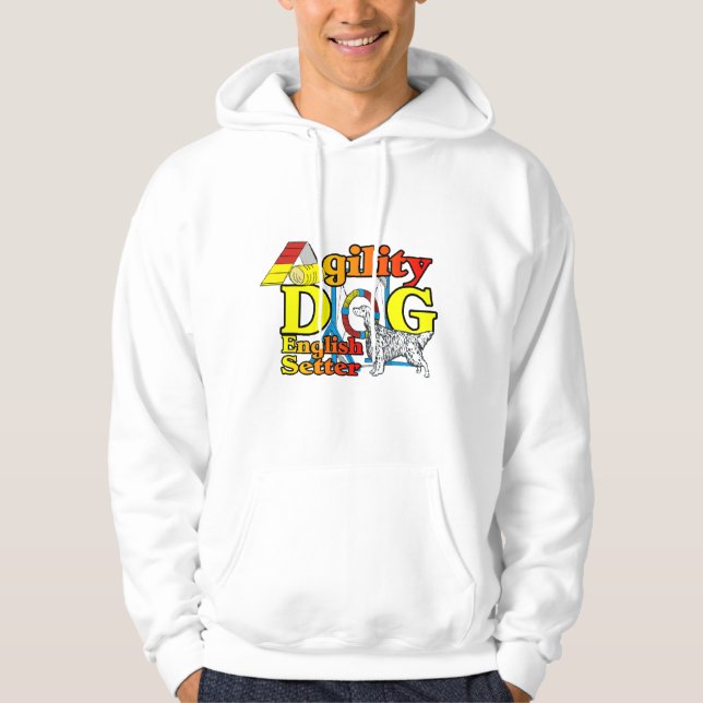Moletom Ofertas de agilidade para setter inglês (Frente)