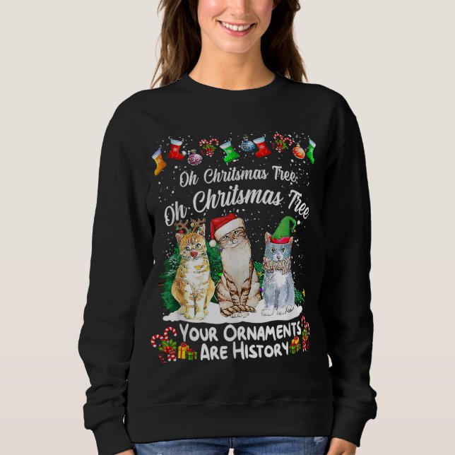 Moletom Oh Árvore de Natal Seus Ornamentos São Engraçados  (Frente)