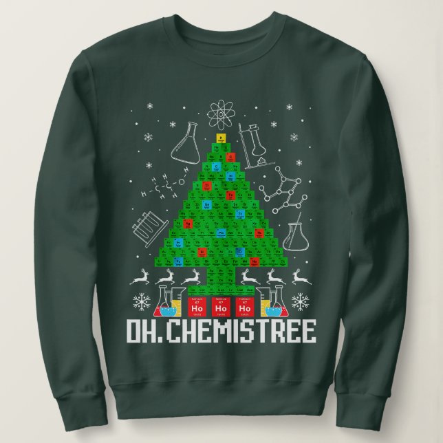 Moletom Oh Chemistree Christmas Chemistry Science Periodic (Frente do Design)