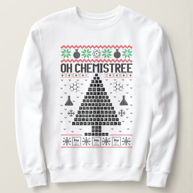 Moletom "Oh Chemistree" Química Pun de Natal (Frente do Design)