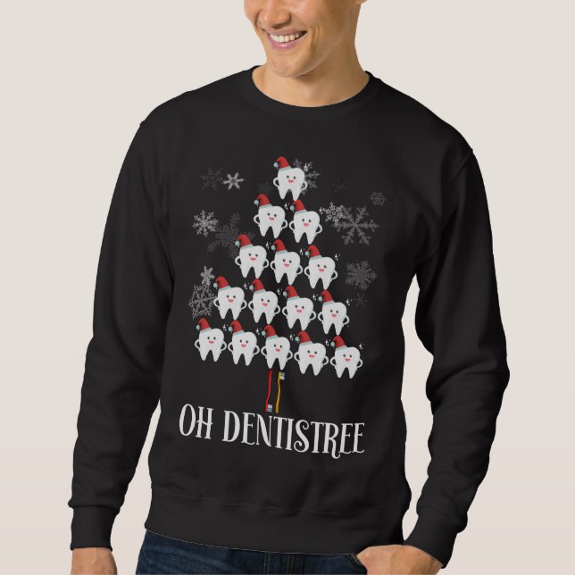 Moletom Oh Dentistree - Engraçada Árvore de Natal Higiene  (Frente)