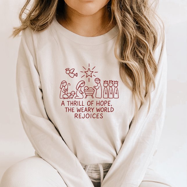 Moletom Oh Holy Night Nativity a Thrill of Hope Christmas (Criador carregado)