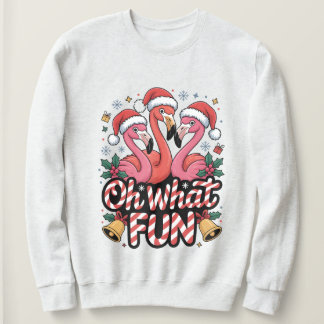Moletom Oh que divertido, designs de Natal com flamingos