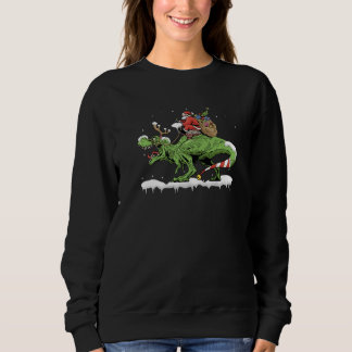 Moletom Oh What Fun It Is To Rawr Santa Claus Dinosaur Rid