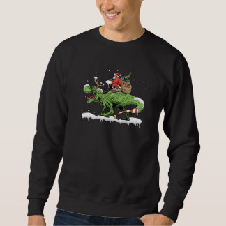 Moletom Oh What Fun It Is To Rawr Santa Claus Dinosaur Rid
