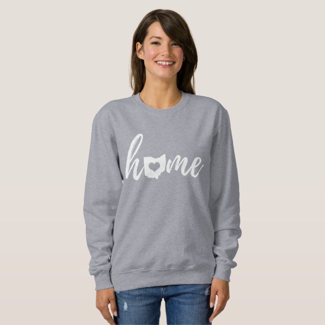Moletom Ohio Home Love Script State Heart (Frente Completa)