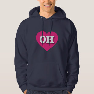 Moletom Ohio Hot Pink Heart - Eu amo OH