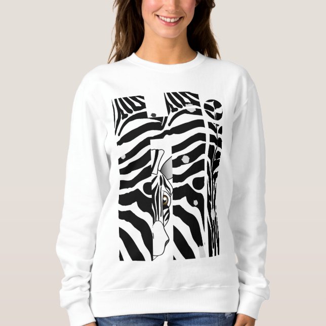 Moletom "Oi" Zebra Black/White Stripes Abstrato Trendy (Frente)