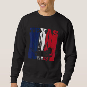 Moletom Oil Rig Texas Us Flag Oilfield Worker Rig Drill