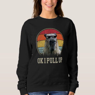 Moletom ok eu puxo Meme Cute capybara retro vintage sóis