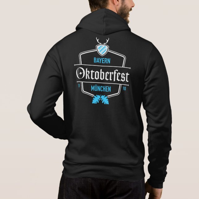 Moletom Oktoberfest Munich, Hoodie do fecho de correr de (Verso)