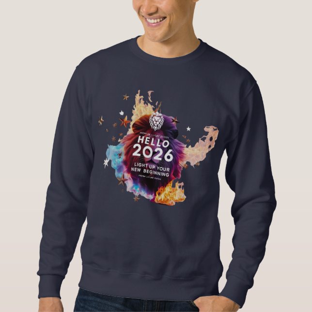 Moletom Olá 2026 Minimalista Sparkler Premium Básico  (Frente)