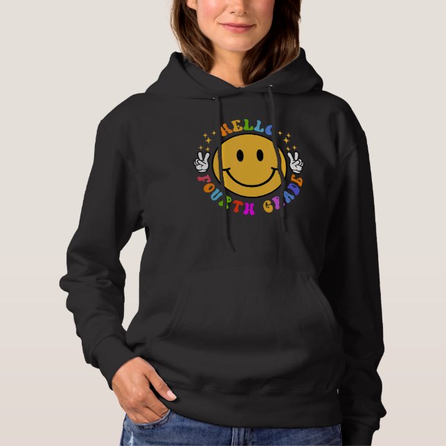 Moletom Olá, 4.º ano, feliz, 5, sorriso (Frente)