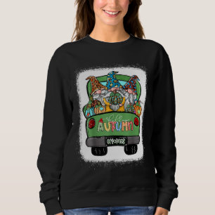Moletom Olá Autumn Truck Gnomos Pumpkin Cair Folhas Than
