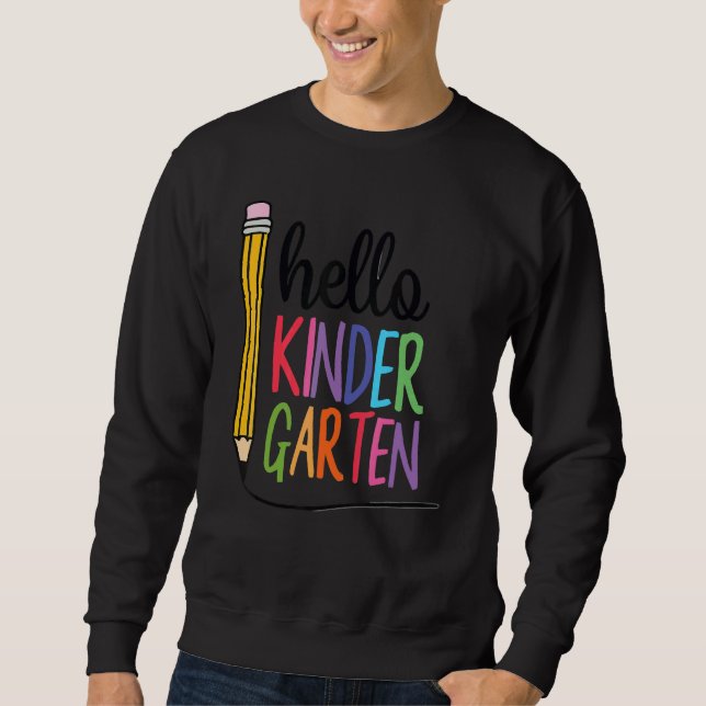 Moletom Olá Equipe de Jardim de Infância Kinder Volta às A (Frente)