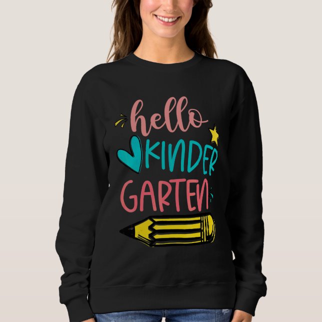 Moletom Olá Equipe de Jardim de Infância Kinder Volta às A (Frente)