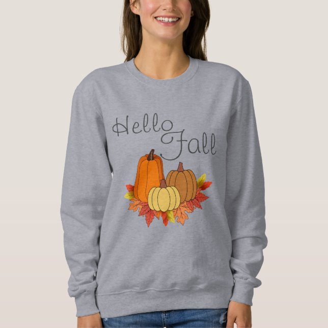 Moletom Olá, Fall Sweatshirt - Texto Editável (Frente)