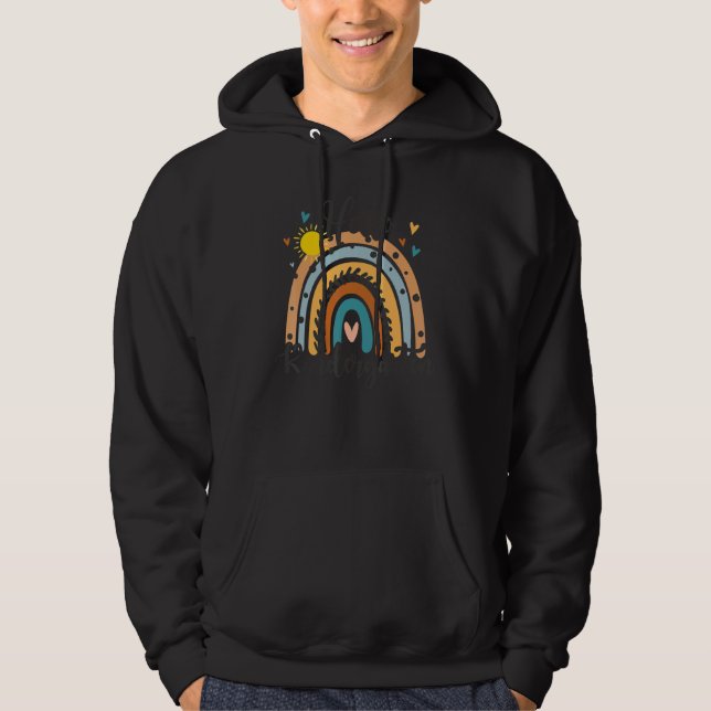 Moletom Olá Jardim De Infância Boho Rainbow De Volta À Esc (Frente)