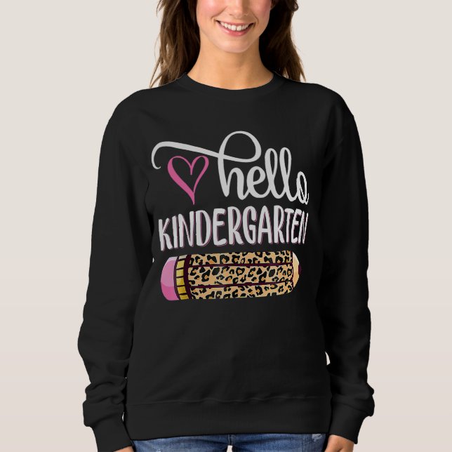 Moletom Olá, Jardim Infantil Pink Leopard Lápis De Volta P (Frente)