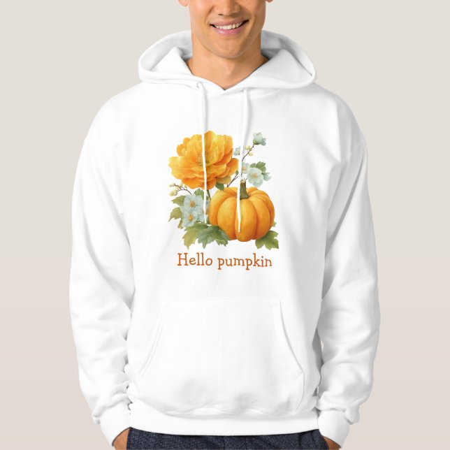 Moletom Olá Pumpkin Floral Halloween Design (Frente)