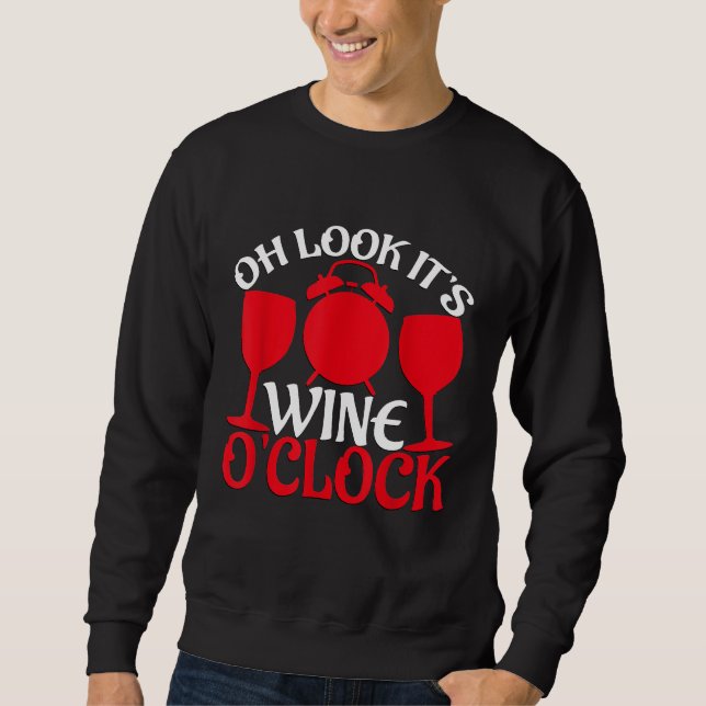 Moletom Olhe É Hora do Vinho Gráfico Cálice de Vinho (Frente)