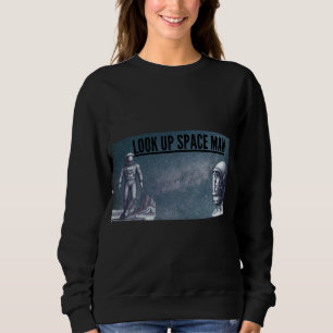 Moletom Olhe para Cima Espaço Homem Vintage Retro Astronau