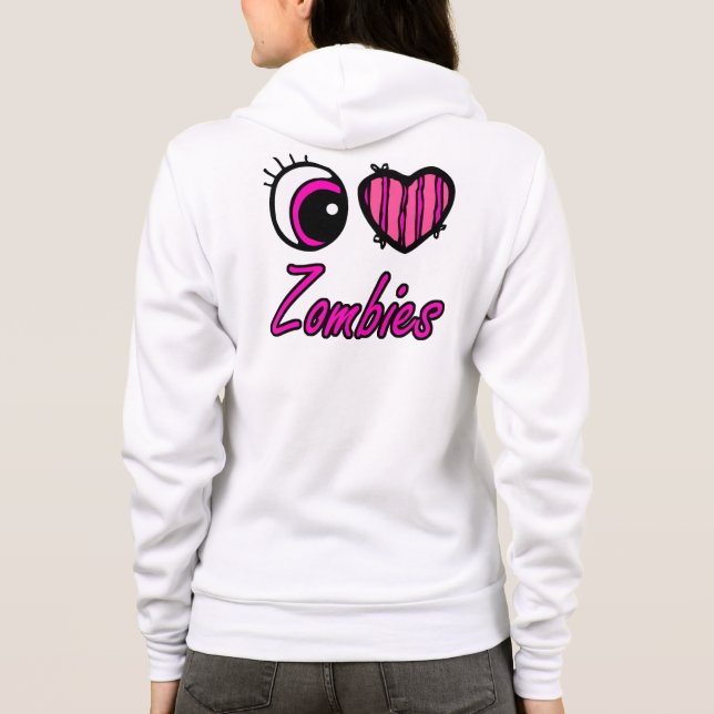 Moletom Olho Emo Coração Eu Amo Zumbis (Verso)