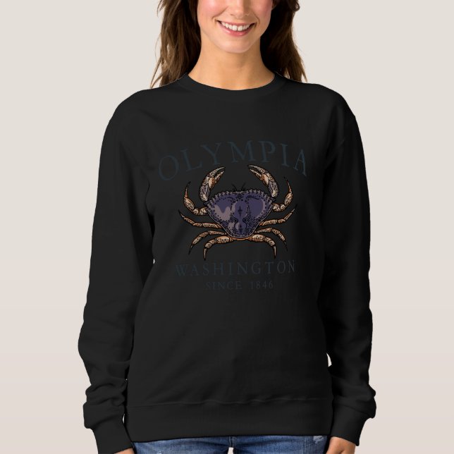 Moletom Olympia Washington Desde 1846 Dungeness Crab Slate (Frente)