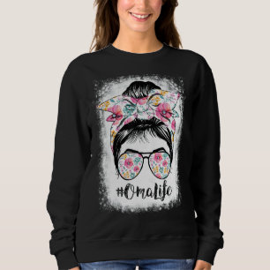 Moletom Oma Life Messaging Hair Bun Floral Mulheres Moth