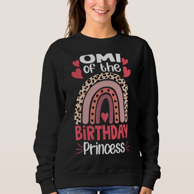 Moletom Omi Da Aniversário Princesa Rainbow Mamãe Mãe (Frente)