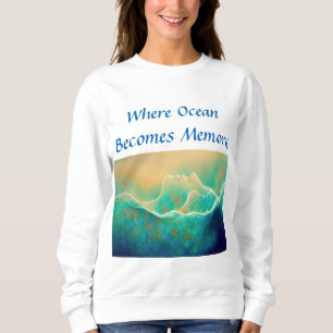 Moletom "Onde o oceano se torna memória" - Verde Azul