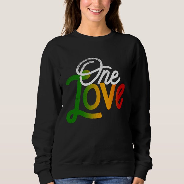 Moletom One Love Heart Rasta Reggae Roots Clothing T  Peac (Frente)